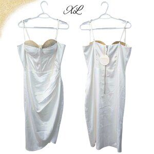 White Corset Sheath Dress XL NWT Rhinestone Bust Formal Party Dress